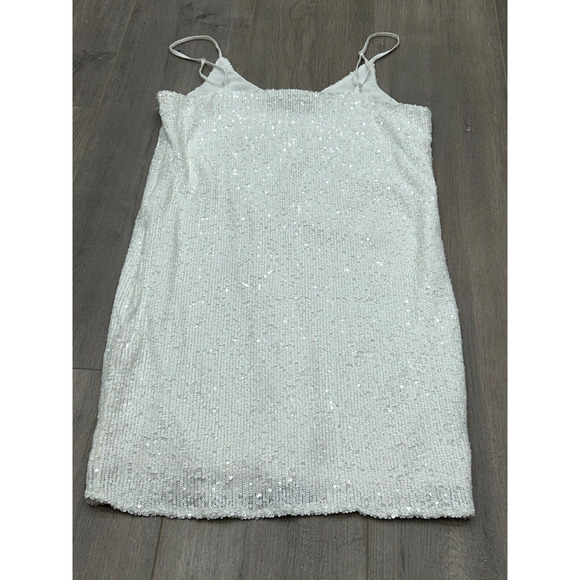 NWOT Generation Love Astrid Womens White Sequin Strap Spaghetti Mini Dress XS - Picture 2 of 7